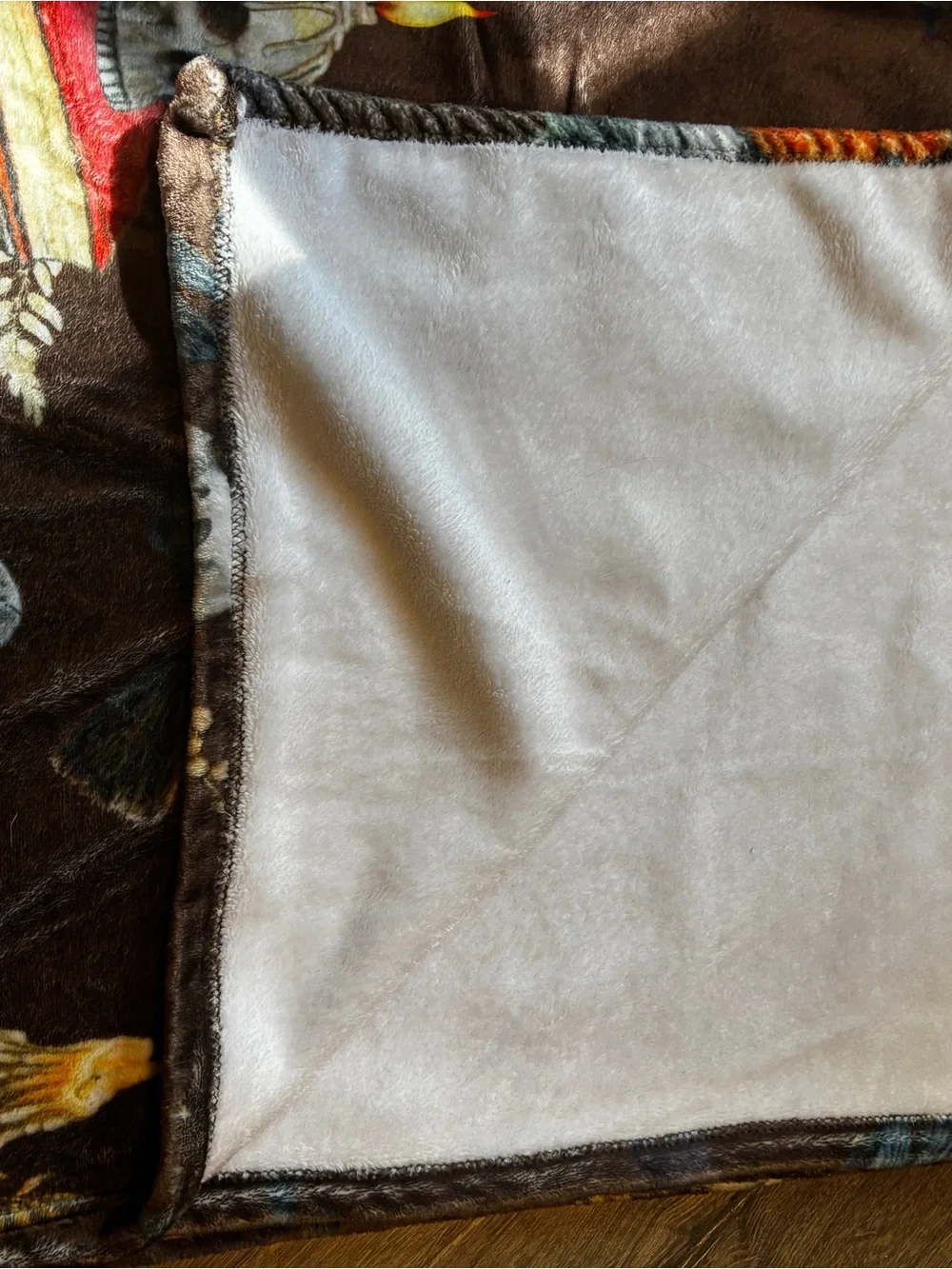 Halloween Plush Throw Blanket - Brown Pumpkin & Tombstone Design